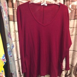Red knitted shirt